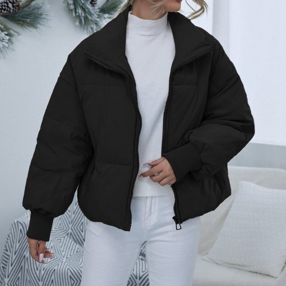 Contemporary Puffer Coat - black - Picture 6 of 11